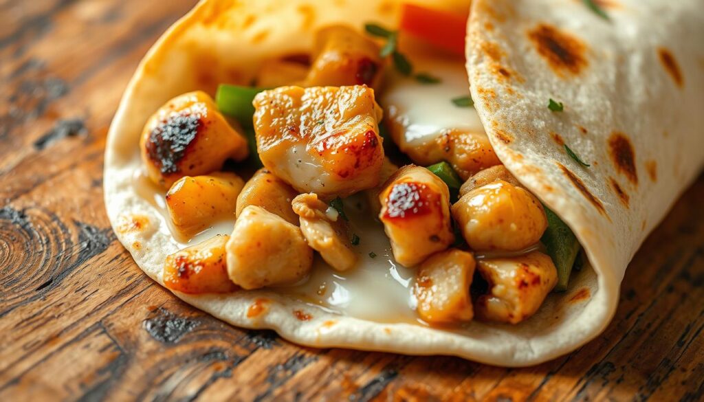 Garlic and Cheese Chicken Wraps