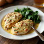 Irresistible plate of Creamy Florentine Chicken with a rich, creamy sauce and vibrant spinach.